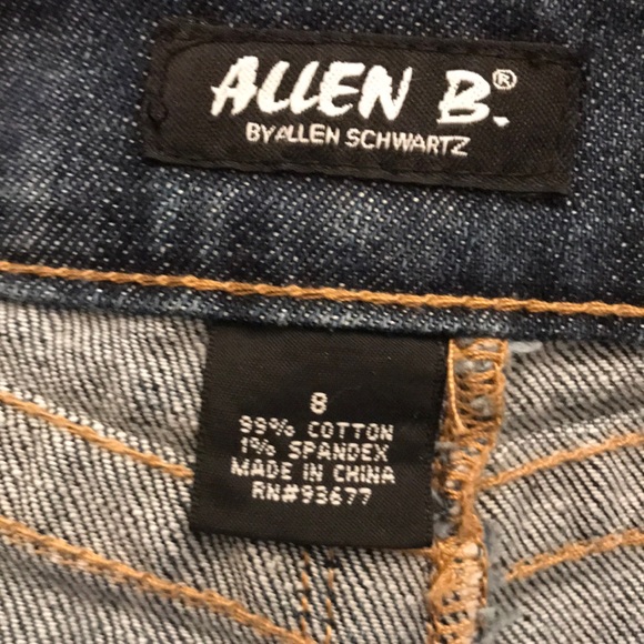 Allen B. by Allen Schwartz Women’s Size 8 Blue Flared Jeans Rhinestone SEE NOTE - Picture 4 of 12